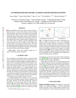 Centroid-based deep metric learning for speaker recognition