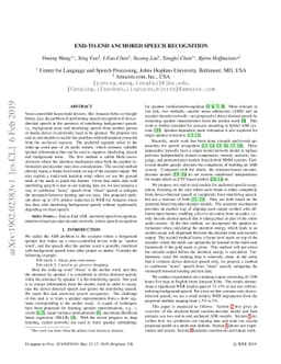 End-to-end Anchored Speech Recognition