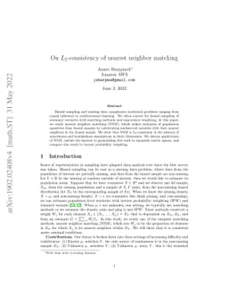 On $L_2$-consistency of nearest neighbor matching