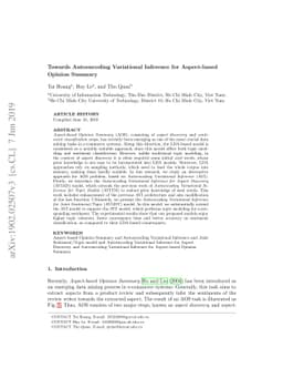 Towards Autoencoding Variational Inference for Aspect-based Opinion
  Summary