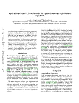 Agent-Based Adaptive Level Generation for Dynamic Difficulty Adjustment
  in Angry Birds