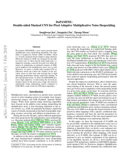 DoPAMINE: Double-sided Masked CNN for Pixel Adaptive Multiplicative
  Noise Despeckling