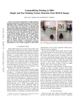 Commodifying Pointing in HRI: Simple and Fast Pointing Gesture Detection
  from RGB-D Images