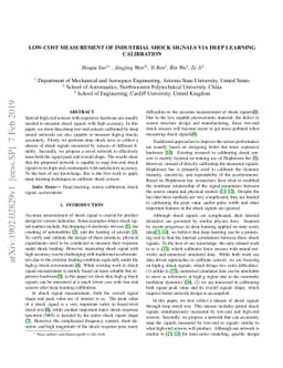 Low-cost Measurement of Industrial Shock Signals via Deep Learning
  Calibration