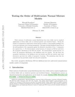 Testing the Order of Multivariate Normal Mixture Models