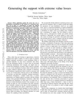 Generating the support with extreme value losses