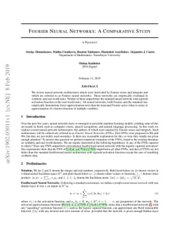 Fourier Neural Networks: A Comparative Study