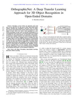 OrthographicNet: A Deep Transfer Learning Approach for 3D Object
  Recognition in Open-Ended Domains
