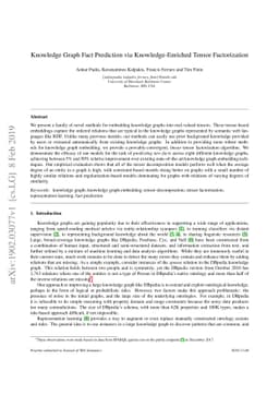 Knowledge Graph Fact Prediction via Knowledge-Enriched Tensor
  Factorization