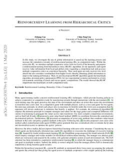 Reinforcement Learning from Hierarchical Critics