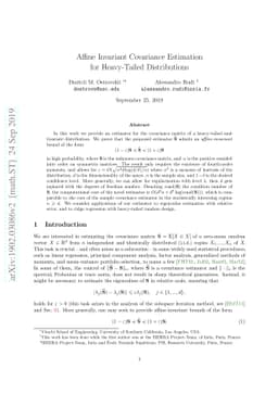 Affine Invariant Covariance Estimation for Heavy-Tailed Distributions
