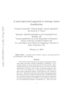 A semi-supervised approach to message stance classification