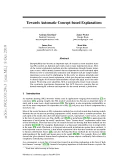 Towards Automatic Concept-based Explanations