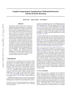 Scalable Nonparametric Sampling from Multimodal Posteriors with the
  Posterior Bootstrap