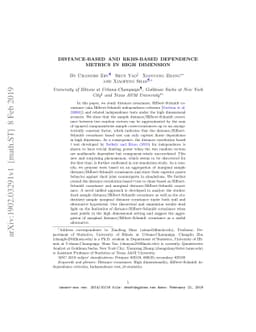 Distance-based and RKHS-based Dependence Metrics in High Dimension