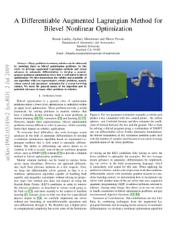 A Differentiable Augmented Lagrangian Method for Bilevel Nonlinear
  Optimization