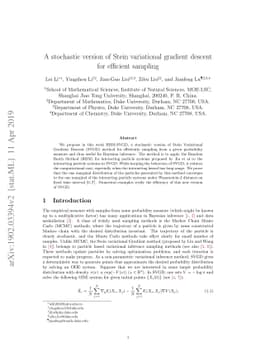 A stochastic version of Stein Variational Gradient Descent for efficient
  sampling
