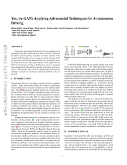 Yes, we GAN: Applying Adversarial Techniques for Autonomous Driving