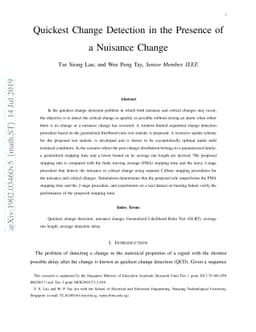 Quickest Change Detection in the Presence of a Nuisance Change