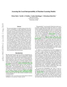Assessing the Local Interpretability of Machine Learning Models