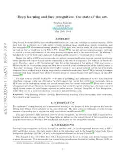 Deep learning and face recognition: the state of the art