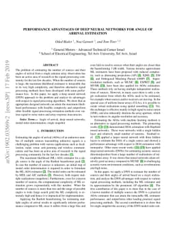 Performance Advantages of Deep Neural Networks for Angle of Arrival
  Estimation