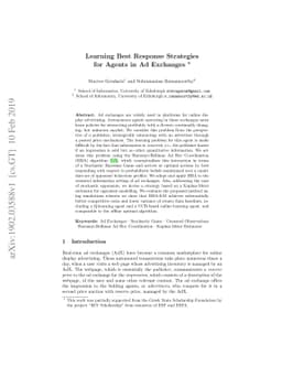 Learning Best Response Strategies for Agents in Ad Exchanges
