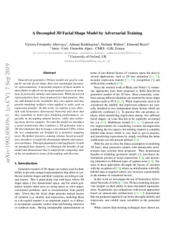 A Decoupled 3D Facial Shape Model by Adversarial Training