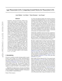 (q,p)-Wasserstein GANs: Comparing Ground Metrics for Wasserstein GANs