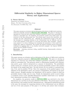 Differential Similarity in Higher Dimensional Spaces: Theory and
  Applications
