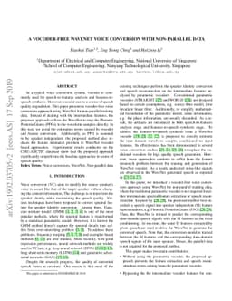 A Vocoder-free WaveNet Voice Conversion with Non-Parallel Data