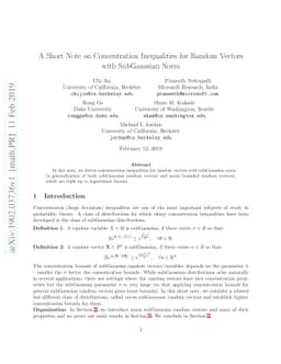 A Short Note on Concentration Inequalities for Random Vectors with
  SubGaussian Norm