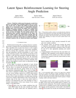 Latent Space Reinforcement Learning for Steering Angle Prediction