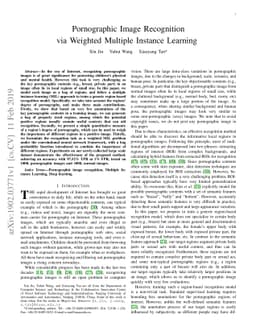 Pornographic Image Recognition via Weighted Multiple Instance Learning