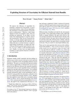 Exploiting Structure of Uncertainty for Efficient Matroid Semi-Bandits