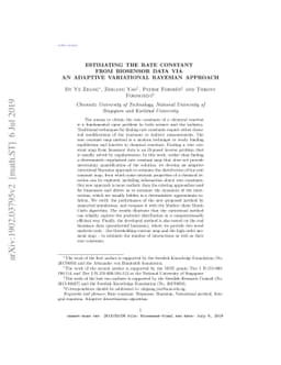 Estimating the Rate Constant from Biosensor Data via an Adaptive
  Variational Bayesian Approach