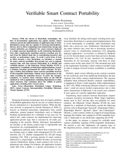 Verifiable Smart Contract Portability