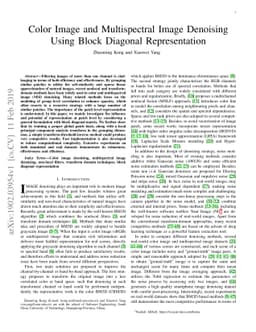 Color Image and Multispectral Image Denoising Using Block Diagonal
  Representation