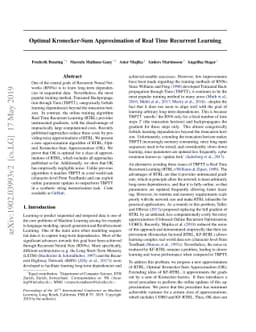 Optimal Kronecker-Sum Approximation of Real Time Recurrent Learning