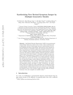 Synthesizing New Retinal Symptom Images by Multiple Generative Models