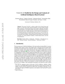 VERIFAI: A Toolkit for the Design and Analysis of Artificial
  Intelligence-Based Systems