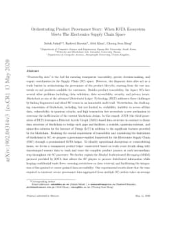 Orchestrating Product Provenance Story: When IOTA ECOSYSTEM Meets The
  Electronics Supply Chain Space