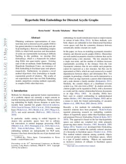 Hyperbolic Disk Embeddings for Directed Acyclic Graphs