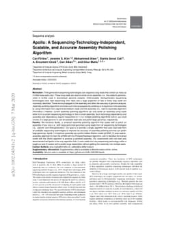 Apollo: A Sequencing-Technology-Independent, Scalable, and Accurate
  Assembly Polishing Algorithm