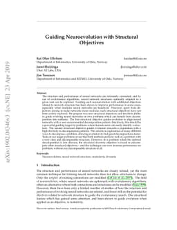 Guiding Neuroevolution with Structural Objectives