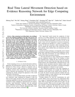 Real Time Lateral Movement Detection based on Evidence Reasoning Network
  for Edge Computing Environment