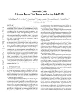TensorSCONE: A Secure TensorFlow Framework using Intel SGX