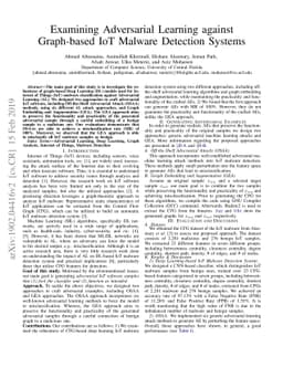 Examining Adversarial Learning against Graph-based IoT Malware Detection
  Systems