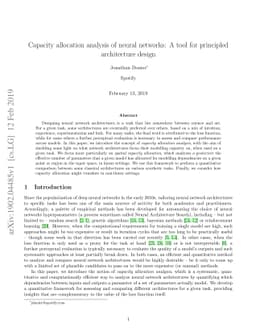 Capacity allocation analysis of neural networks: A tool for principled
  architecture design