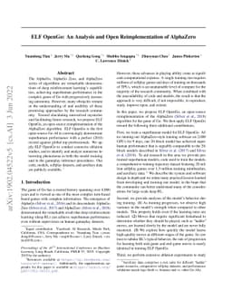 ELF OpenGo: An Analysis and Open Reimplementation of AlphaZero